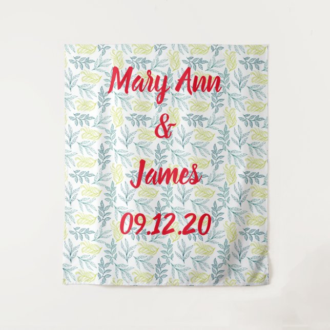 Personalized Wedding Backdrop Pink Gold Lights (Front)