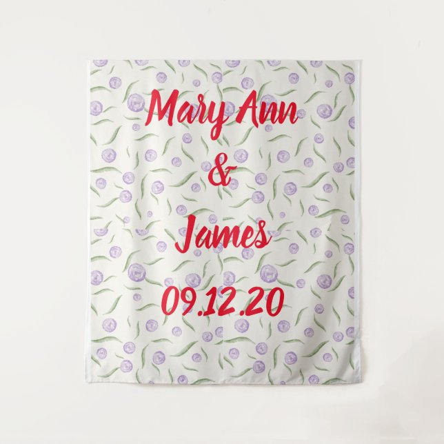 Personalized Wedding Backdrop Pink Gold Lights (Front)