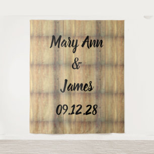 Personalized Wedding Backdrop Wood Background