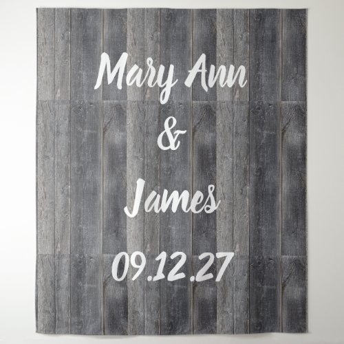 Personalized Wedding Backdrop Wood Background