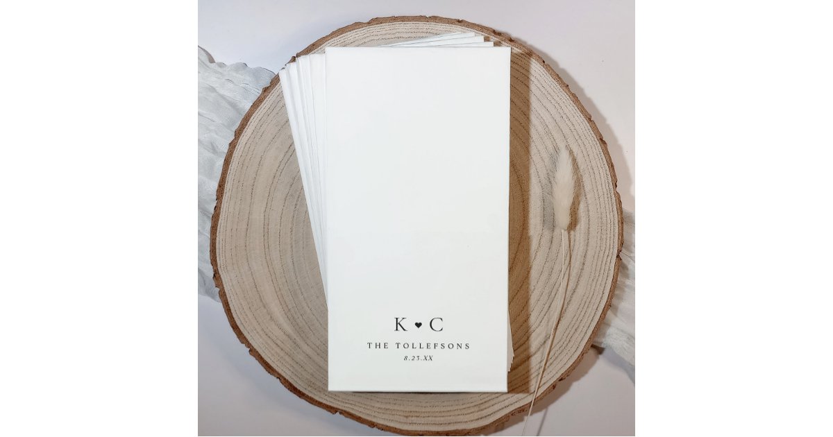 Personalized Wedding Bathroom Napkins for Restroom | Zazzle