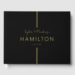 Personalized Wedding Black and Real Foil Foil Guest Book