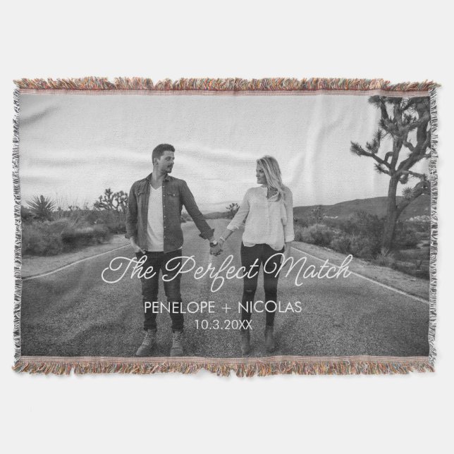 Personalized Wedding Blanket Custom Photo Gift (Front)