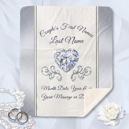 Personalized Wedding Blankets Throws Heart Diamond