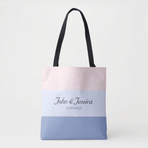Personalized Wedding Bliss  3_Stripe Tote Bag