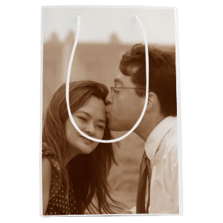 Personalized Wedding Bridal Engagement Photo Medium Gift Bag
