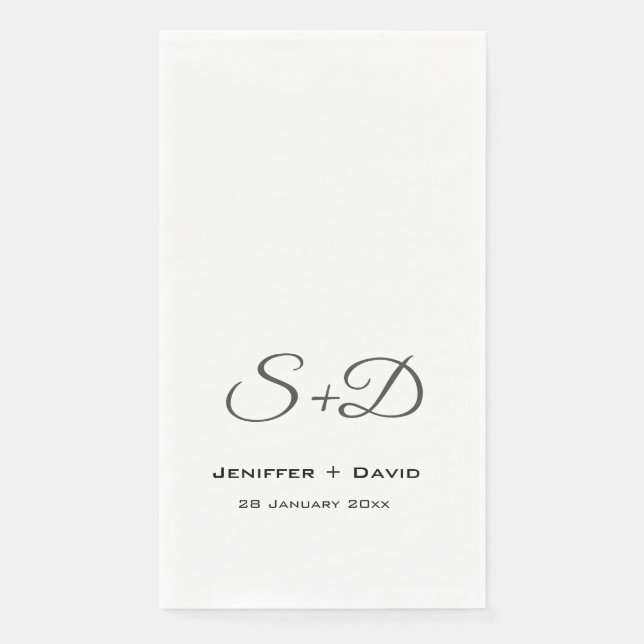 Personalized wedding,bridal shower/engagement gift paper guest towels (Front)