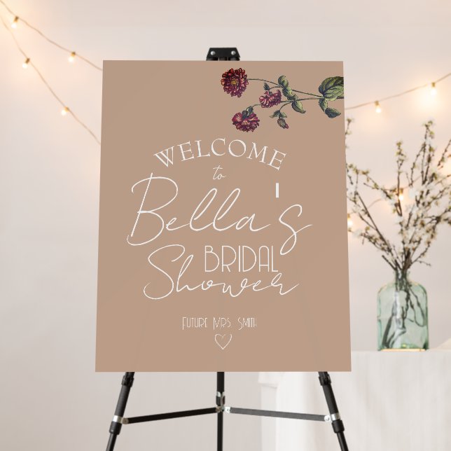 Personalized Wedding Bridal Shower Sign  (In Situ (Stand))