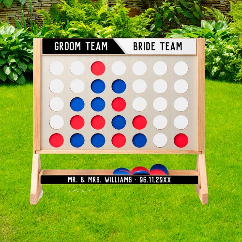 Personalized Wedding Bride Groom Giant Yard Game Fast Four