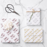 Personalized Wedding Bride Groom Silver God Pink Wrapping Paper Sheets<br><div class="desc">The design features artwork of a heart link along with three (3) customizable typography fields, which currently read "Happily Ever After!" "Mr. & Mrs. Name Here" and a third featuring the bride's and groom's names in chic silver on white, gold on white, and wine pink on white pattern. Personalize the...</div>