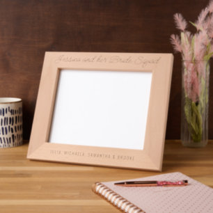 Personalized Wedding Bride Squad Bridesmaid Names Engraved Frames