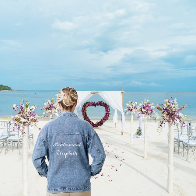 Personalized Wedding Bridesmaid Bachelorette Party Denim Jacket (Personalized Wedding Bridesmaid Bachelorette Party Denim Jacket)