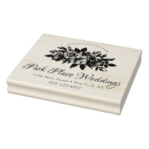 Personalized Wedding Business Logo Floral Bouquet Rubber Stamp