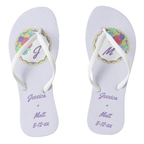 Personalized Wedding Cake Bridal Party Flip Flops