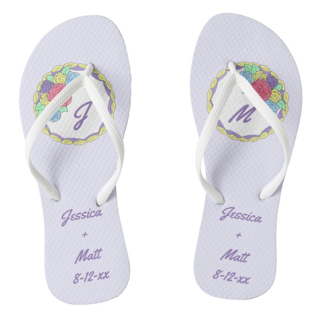 Personalized Wedding Cake Bridal Party Flip Flops (Footbed)