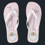 Personalized Wedding Cake Bridesmaid Flip Flops<br><div class="desc">Flip flops feature an original marker illustration of a wedding cake,  with BRIDESMAID in a fun purple font. Simply personalize with the couple's initials and wedding date!</div>