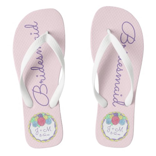 Personalized Wedding Cake Bridesmaid Flip Flops