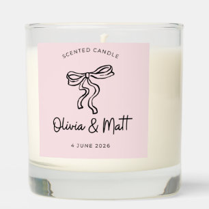 Personalized Wedding Candle – Minimalist Ribbon