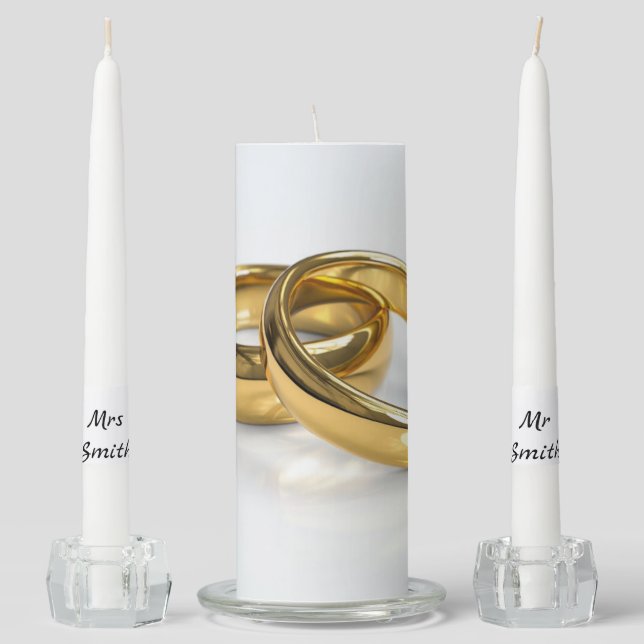 Personalized Wedding Candle with Couple's Names  (Front)