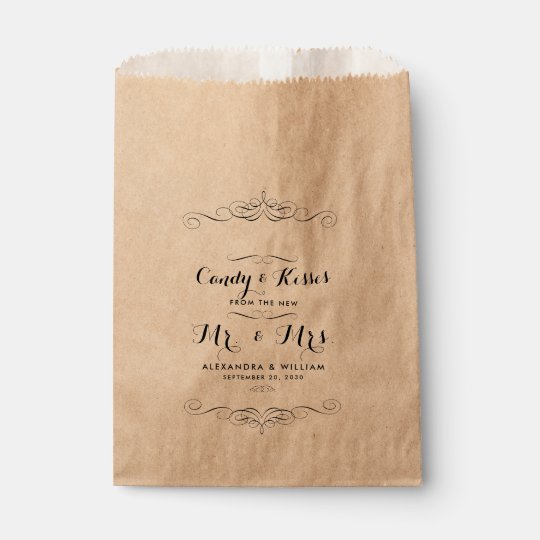 Personalized Wedding Candy Bar Buffet Or Popcorn Favor Bag Personalized Wedding Candy Bar Buffet Or Popcorn Favor Bag