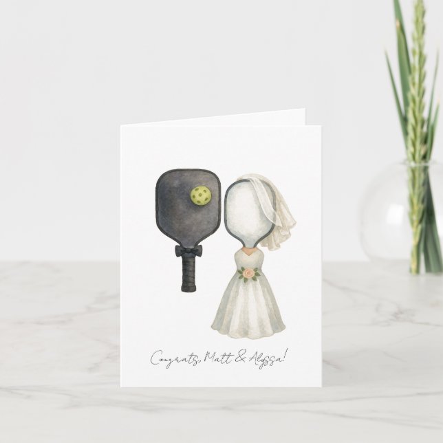Personalized Wedding Card for Pickleball Lovers (Front)