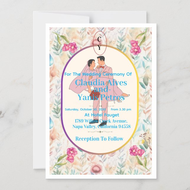 Personalized Wedding Ceremony Invitation  (Front)