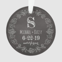 Personalized Wedding Chalkboard Monogram Date Ornament