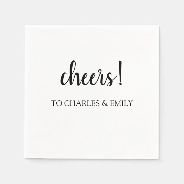 Personalized Wedding Cheers to the Married Couple Napkins (Front)