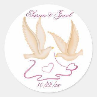 Personalized Wedding Classic Round Sticker