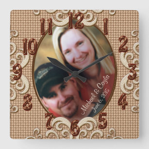 Personalized Wedding Clock PHOTO, Names, Date