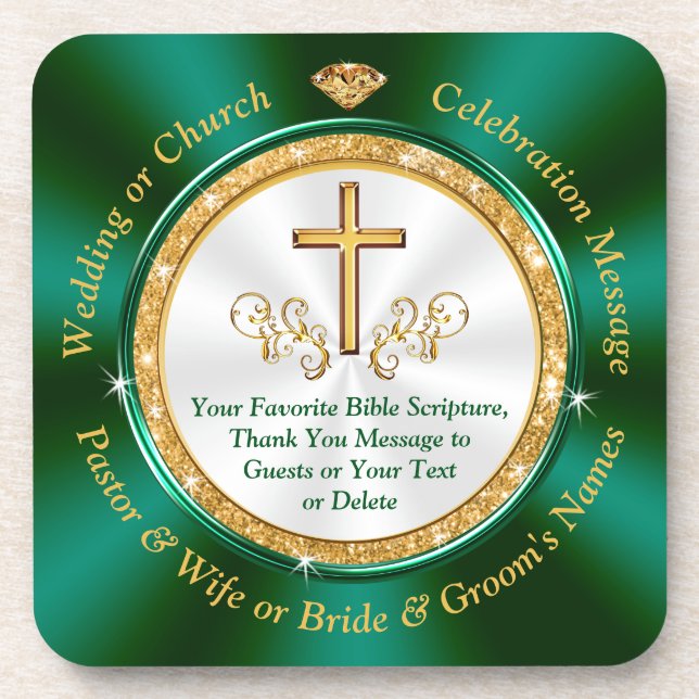 Personalized Wedding Coasters Favors, Church or (Front)