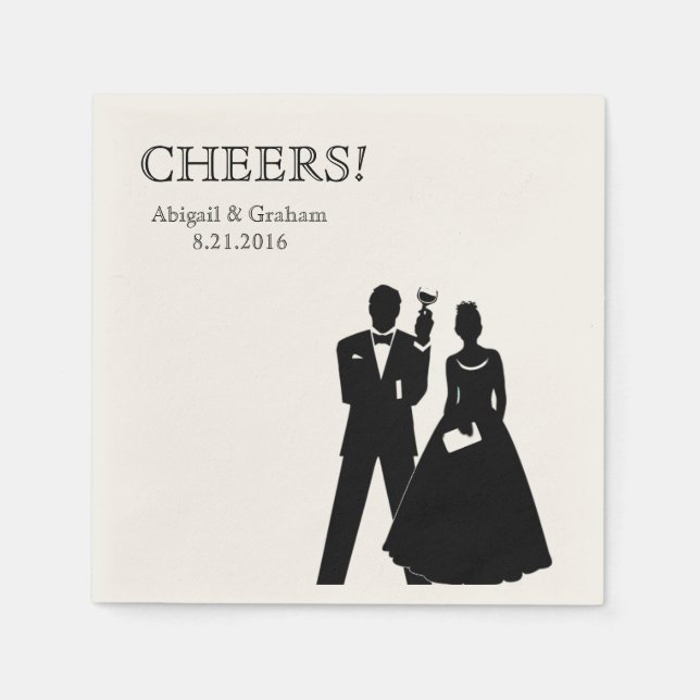 Personalized Wedding Cocktail Napkins (Front)