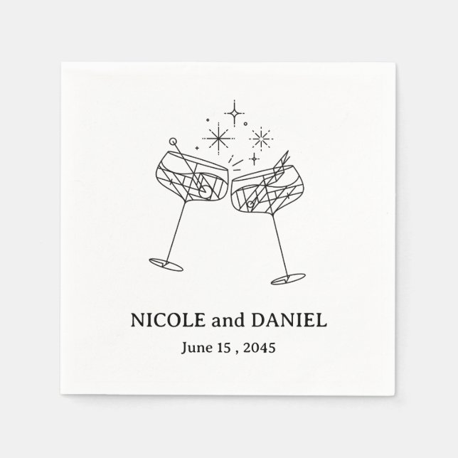 Personalized Wedding Cocktail  Napkins (Front)