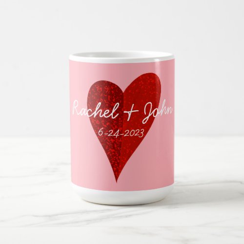 Personalized Wedding Coffee Mug with Heart