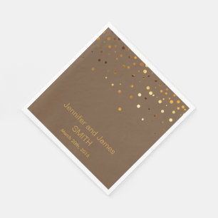 Personalized Wedding Confetti Gold Glitter Paper Napkins