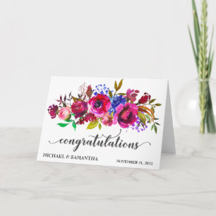 Personalized Wedding Congratulations Boho Brights Card