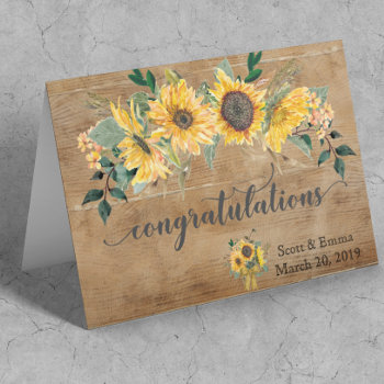 Personalized Wedding Congratulations Rustic Wood by ColorFlowCreations at Zazzle