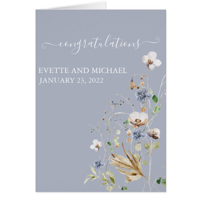 Personalized Wedding Congratulations Wild Flower  (Front)