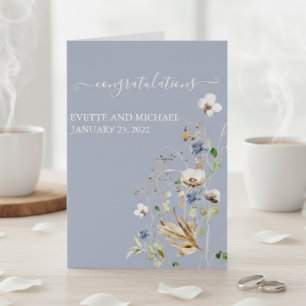 Personalized Wedding Congratulations Wild Flower  Cards