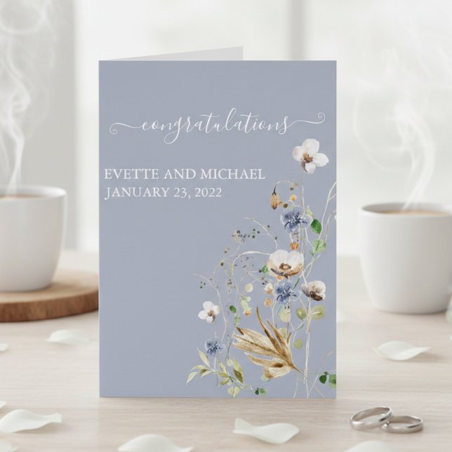 Personalized Wedding Congratulations Wild Flower  Cards (Creator Uploaded)
