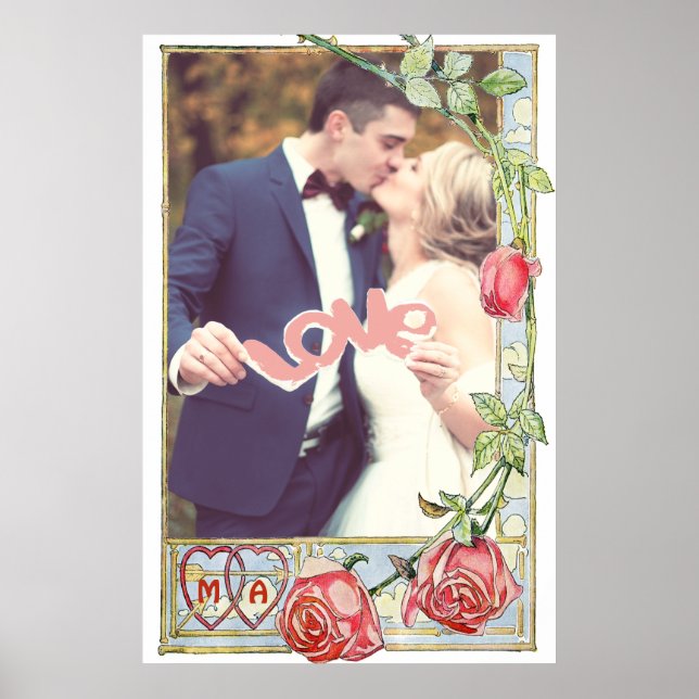 Personalized wedding couple frame poster (Front)