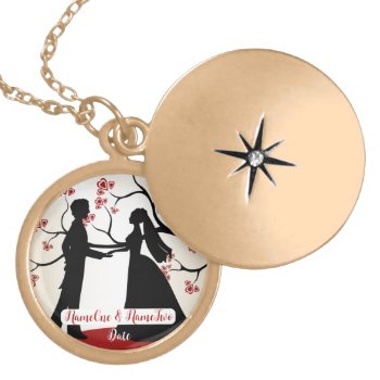 Personalized Wedding Couple Silhouette Necklace by BaileysByDesign at Zazzle
