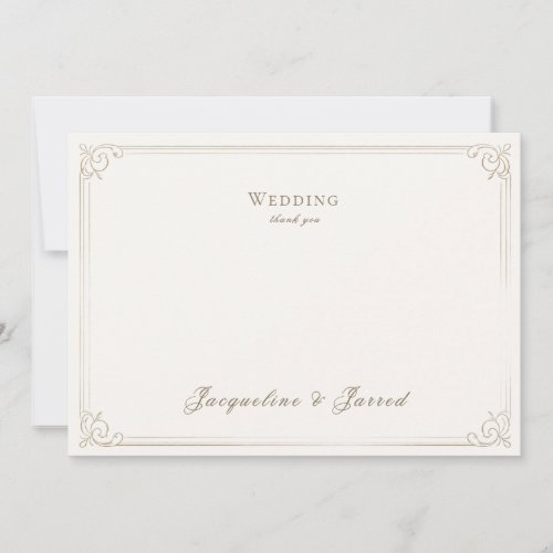 Personalized Wedding Cream Thank You Invitation