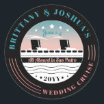 Personalized Wedding Cruise Classic Round Sticker<br><div class="desc">Customize with text to suit your cruise event!</div>