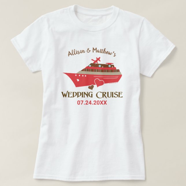 Personalized Wedding Cruise T-Shirt (Design Front)