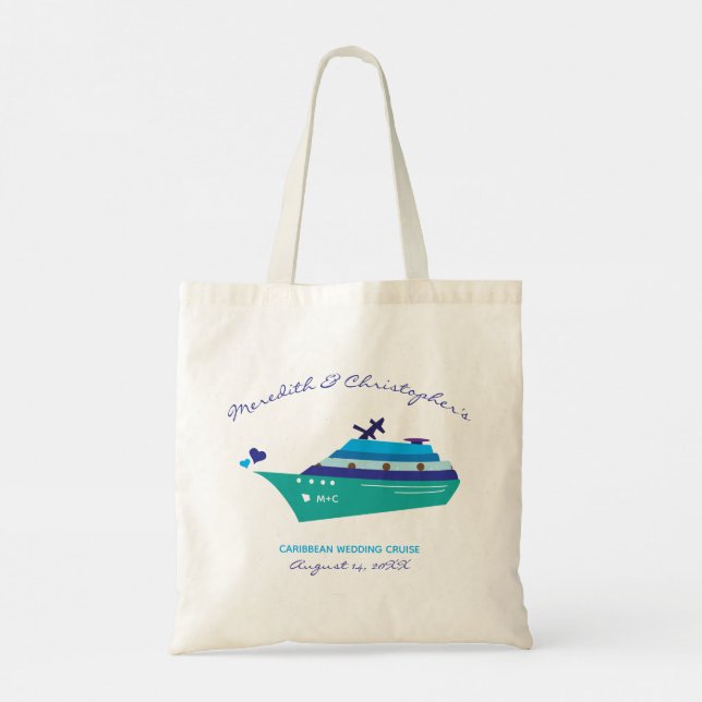 Personalized Wedding Cruise Tote Bag (Back)