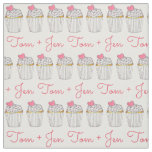 Personalized Wedding Cupcake Pink Heart Love Fabric