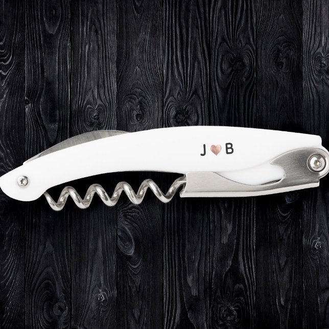 Personalized Wedding Custom Heart Couple Monogram Waiter's Corkscrew (Creator Uploaded)