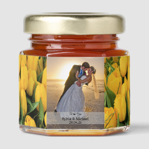 Personalized Wedding Custom Photo Honey Jar Favors
