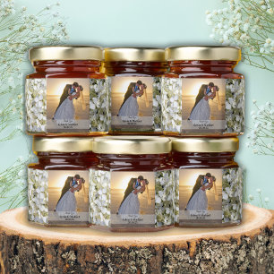 Personalized Wedding Custom Photo Honey Jar Favors